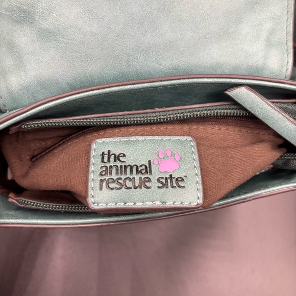 The Animal Rescue‎ Site Purse Pawprint Crossbody Saddle Bag Teal Turquoise Green - Picture 9 of 11